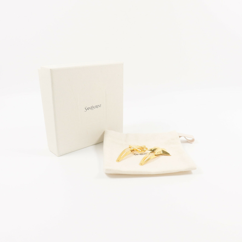 SAINT LAURENT 黃銅YSL And Star Hair Clip Set髮夾-6