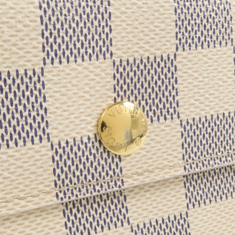 LOUIS VUITTON Damier Azur Portefeuille Alexandra錢包-10