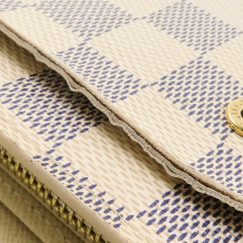 LOUIS VUITTON Damier Azur Portefeuille Alexandra錢包-19