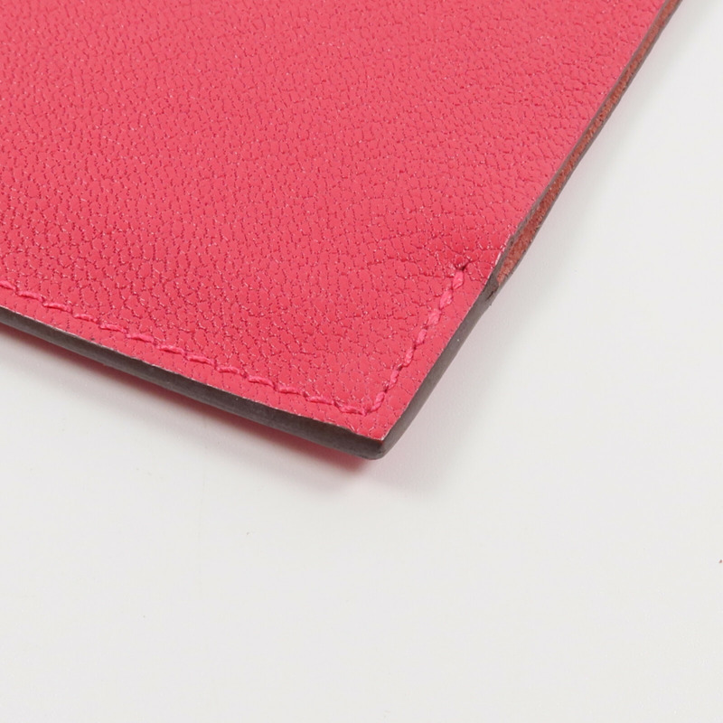 HERMES Chamkila皮革Tarmac Passport Holder護照套Rose Extreme-4