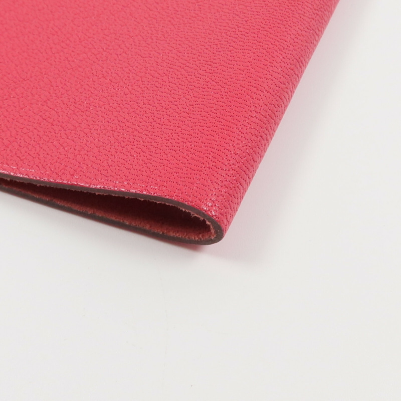 HERMES Chamkila皮革Tarmac Passport Holder護照套Rose Extreme-7