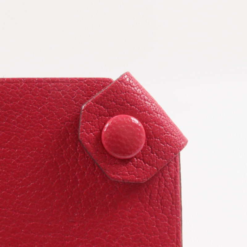 HERMES Chamkila皮革Tarmac Passport Holder護照套Rose Extreme-8