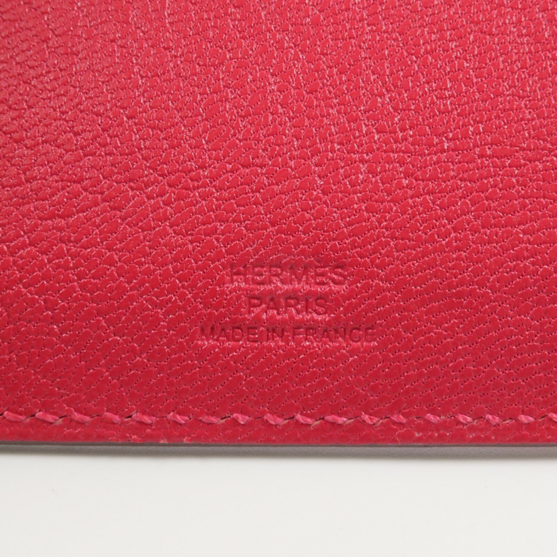 HERMES Chamkila皮革Tarmac Passport Holder護照套Rose Extreme-9