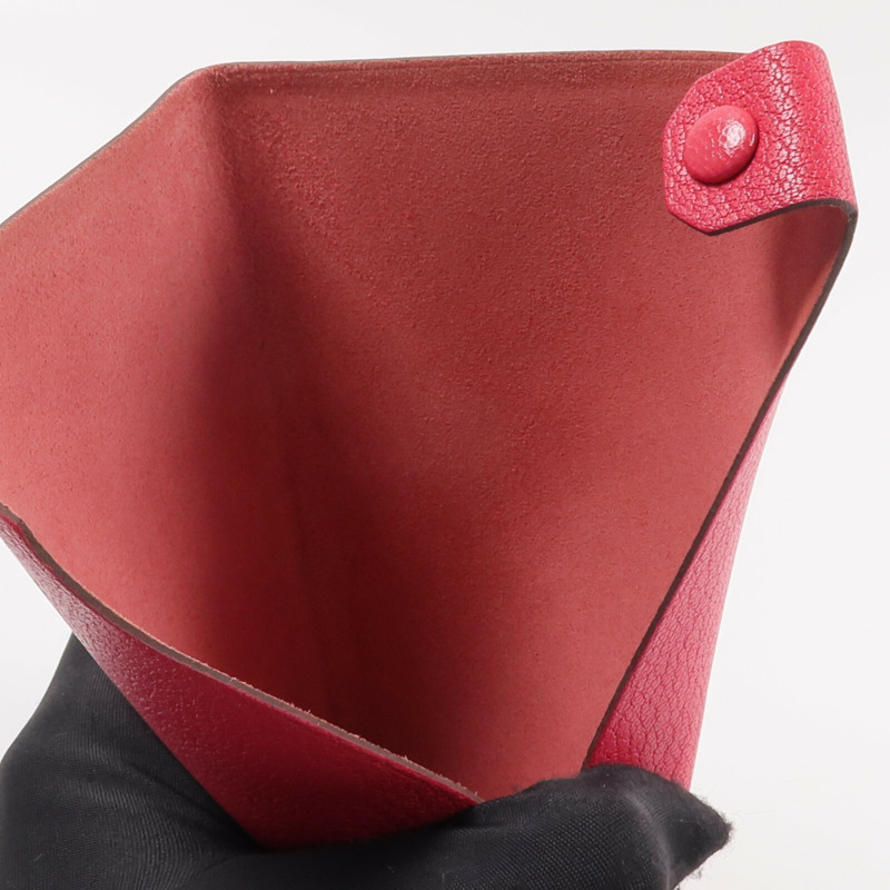 HERMES Chamkila皮革Tarmac Passport Holder護照套Rose Extreme-10