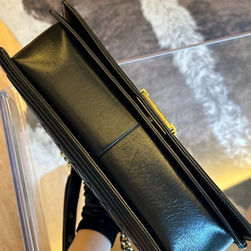 Chanel 香奈兒黑金leboy 鏈條包 30開-7