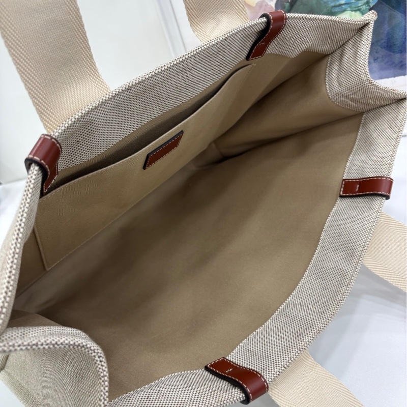 Chloé/蔻依 Woody Logo印花亞麻帆布拼小牛皮帆 tote 大號 少見的大號尺寸 size：43.5*32*12cm-6