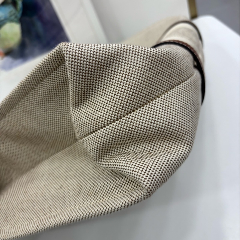 Chloé/蔻依 Woody Logo印花亞麻帆布拼小牛皮帆 tote 大號 少見的大號尺寸 size：43.5*32*12cm-9