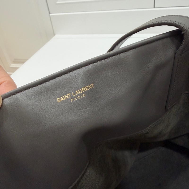 YSL Yves Saint Laurent 聖羅蘭 灰色 子母包 購物袋 托特包 購物包 登機袋 肩背包 側背包-16