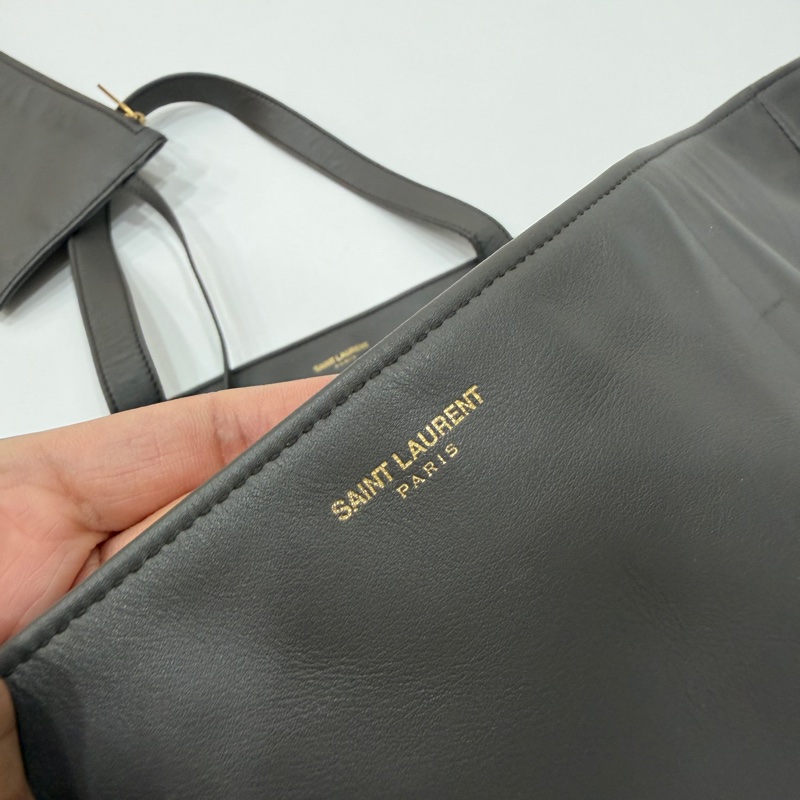 YSL Yves Saint Laurent 聖羅蘭 灰色 子母包 購物袋 托特包 購物包 登機袋 肩背包 側背包-17