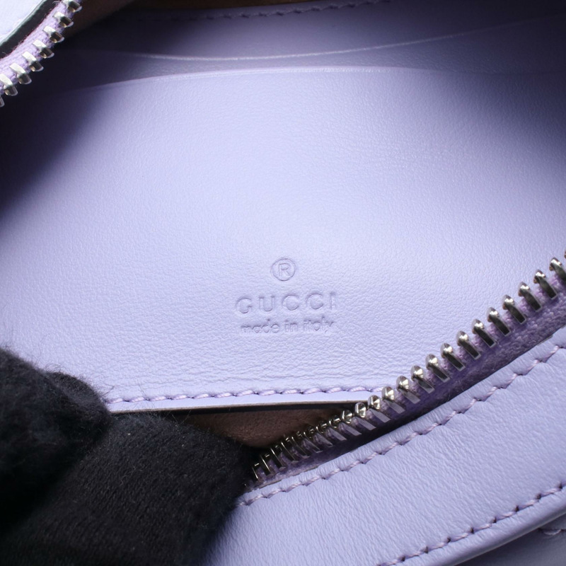 GUCCI GG Marmont 鏈條斜背單肩包 699514 紫色皮革 二手-3