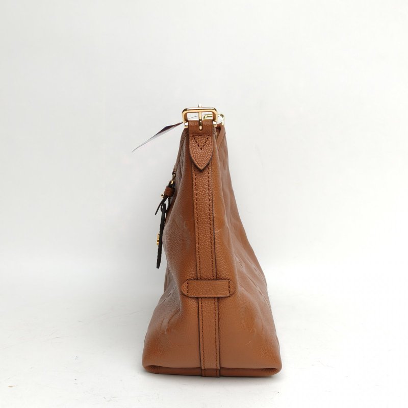 LOUIS VUITTON CARRYALL小號29配子袋棕色牛皮金扣晶片肩背包-1