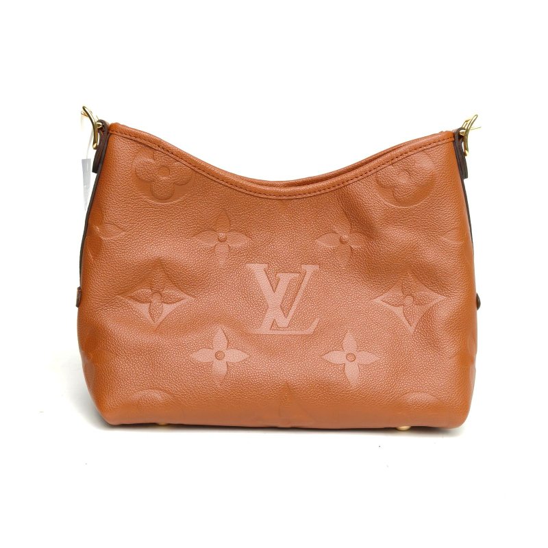 LOUIS VUITTON CARRYALL小號29配子袋棕色牛皮金扣晶片肩背包-2