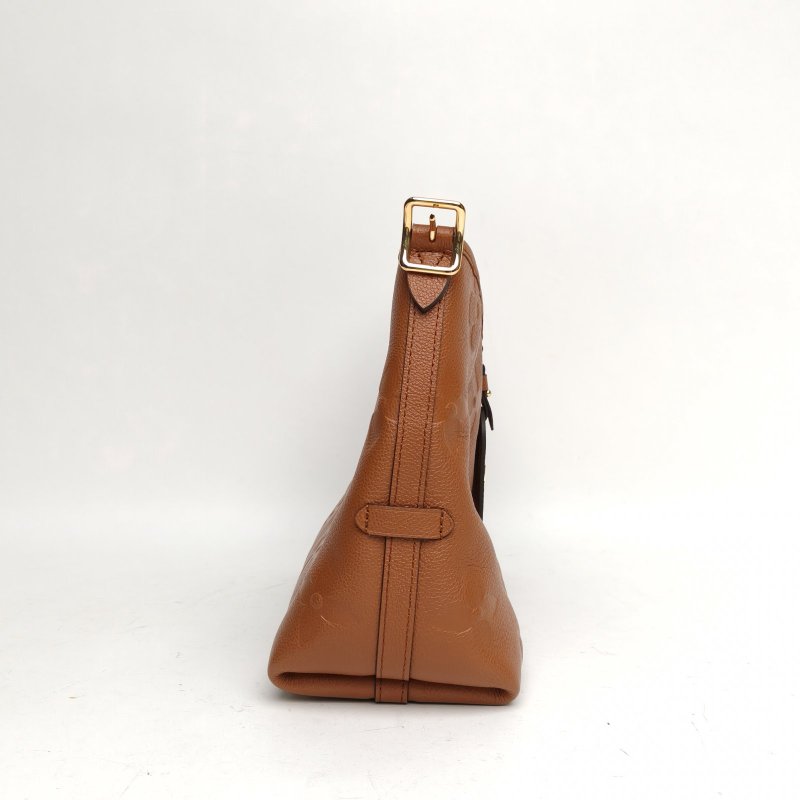 LOUIS VUITTON CARRYALL小號29配子袋棕色牛皮金扣晶片肩背包-3