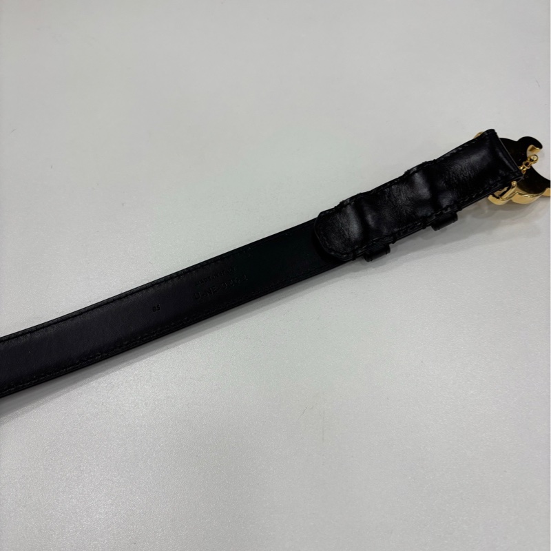 Celine賽琳 黑色 凱旋門女士皮帶腰帶 85碼-3
