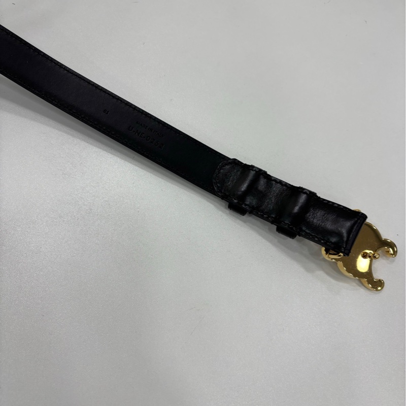 Celine賽琳 黑色 凱旋門女士皮帶腰帶 85碼-4