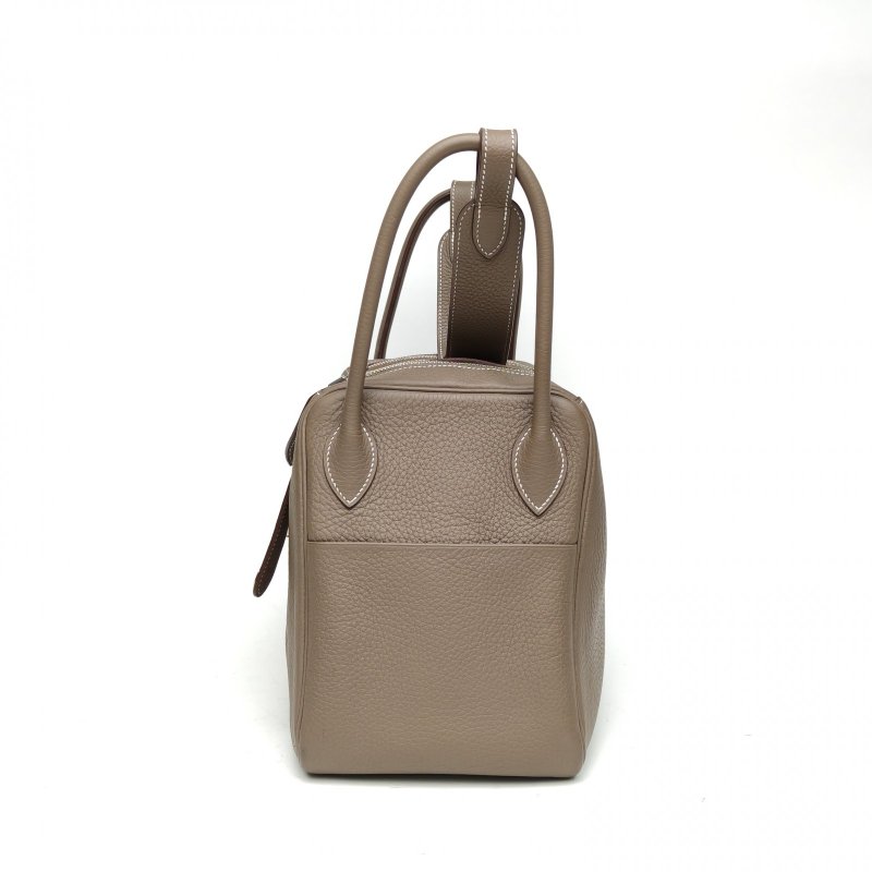 HERMES Lindy3418大象灰TC皮框R銀扣肩背包-1