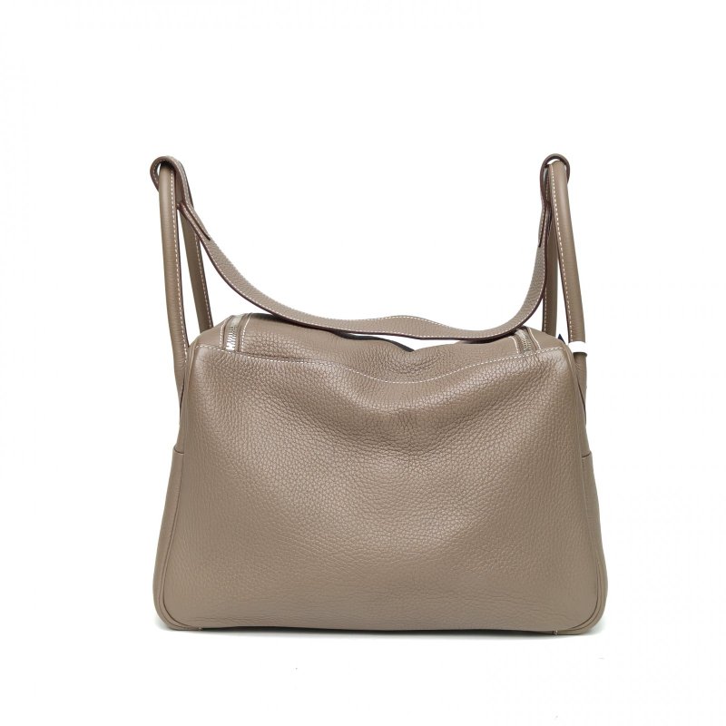 HERMES Lindy3418大象灰TC皮框R銀扣肩背包-2