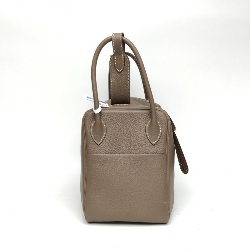 HERMES Lindy3418大象灰TC皮框R銀扣肩背包-3