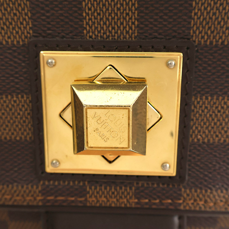 棕色 棋盤格 帆布 Bergamo MM 肩背包【LOUIS VUITTON LV 路易威登】 N41168-5