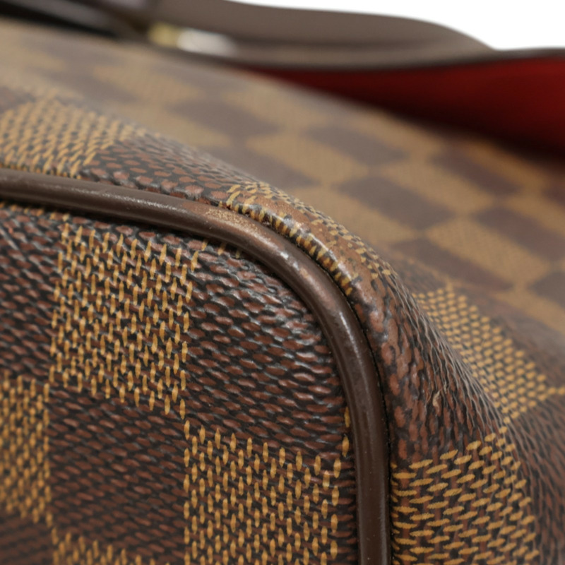 棕色 棋盤格 帆布 Bergamo MM 肩背包【LOUIS VUITTON LV 路易威登】 N41168-8