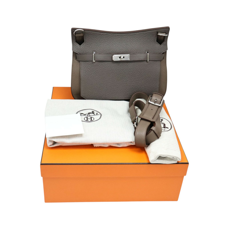 大象灰/錫器灰 TC牛皮 Jypsiere 28 肩背包 口Q刻 銀扣【HERMES 愛馬仕】 H061784CK-10