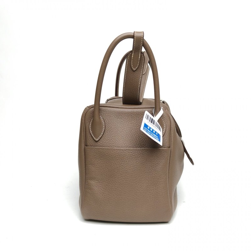 HERMES Lindy30大象灰TC皮A刻銀扣肩背包-3