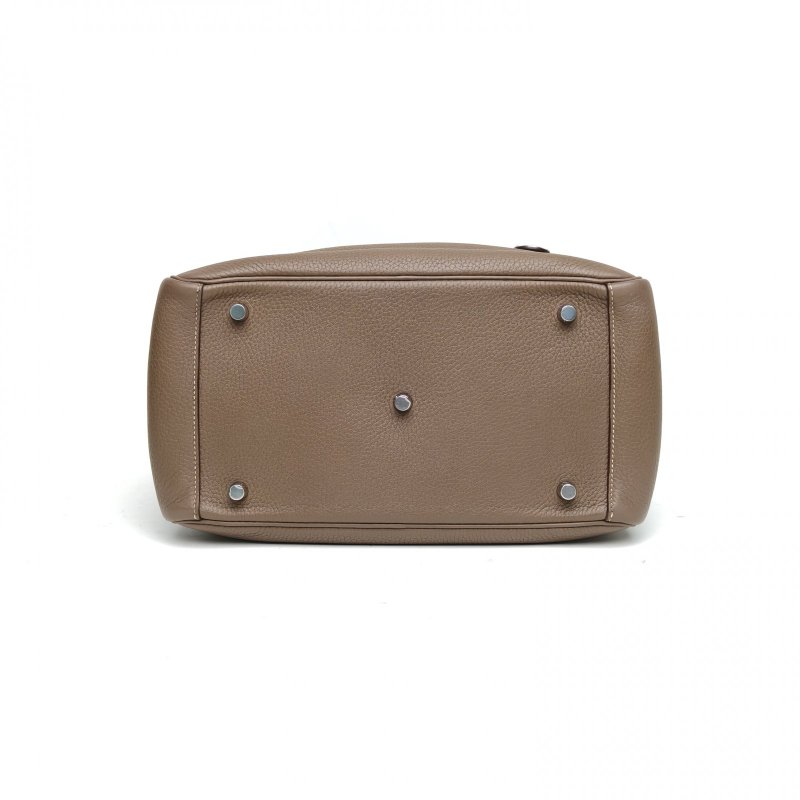HERMES Lindy30大象灰TC皮A刻銀扣肩背包-4