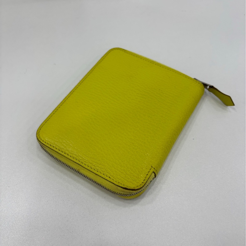 Hermes 愛馬仕 發財黃短版皮夾 卡包-1