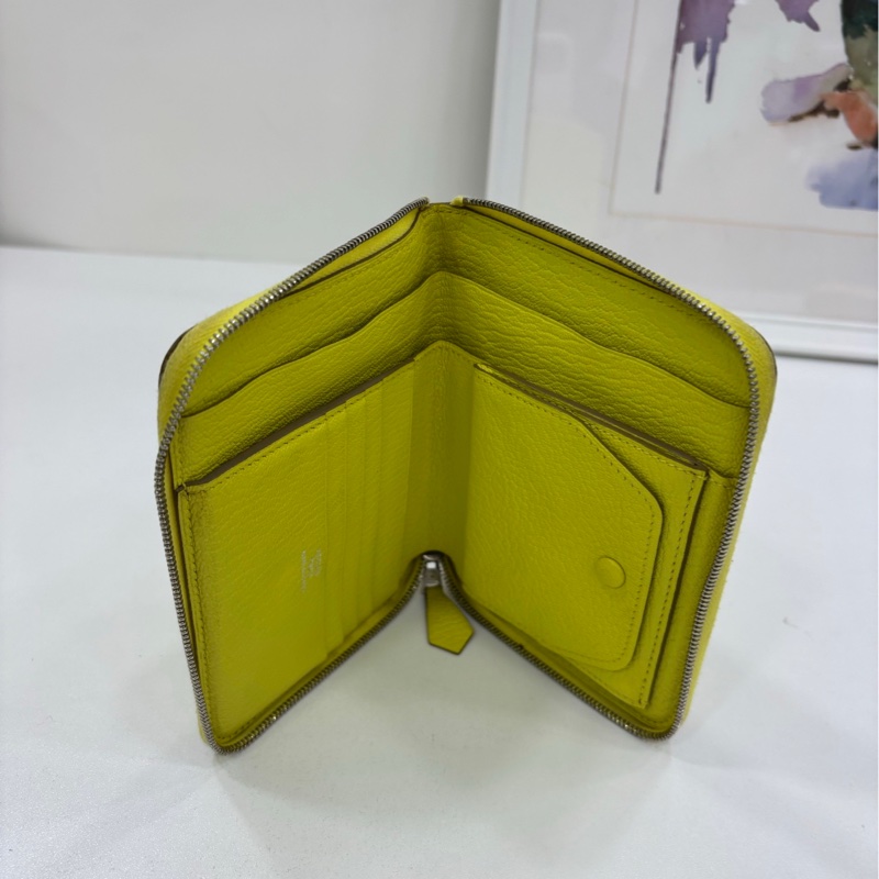 Hermes 愛馬仕 發財黃短版皮夾 卡包-3