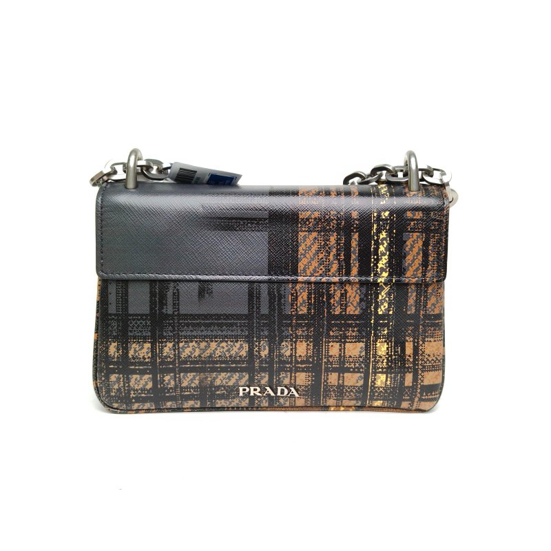 PRADA 拼色PVCPrada斜挎包肩背包-2