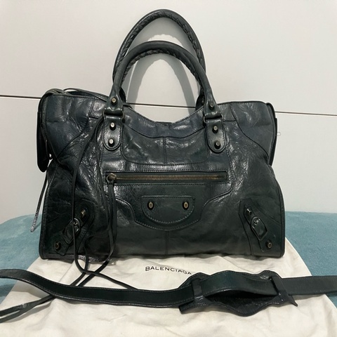 BALENCIAGA part-time 墨綠色 機車包