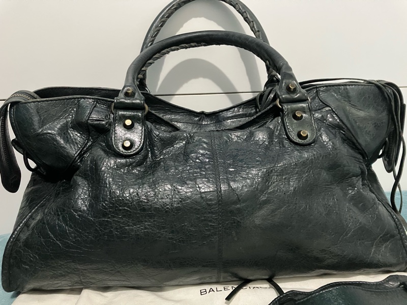 BALENCIAGA part-time 墨綠色 機車包-2