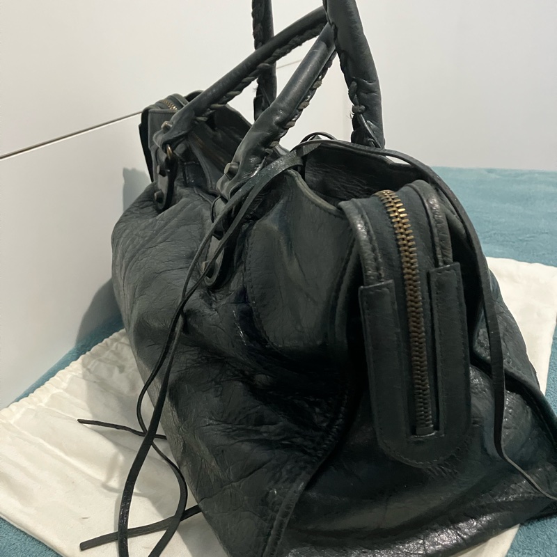 BALENCIAGA part-time 墨綠色 機車包-9