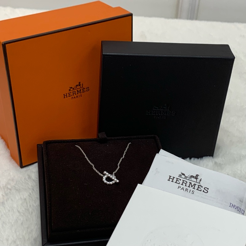 Hermes Finesse pendant 滿鑽小Q頸鏈-0