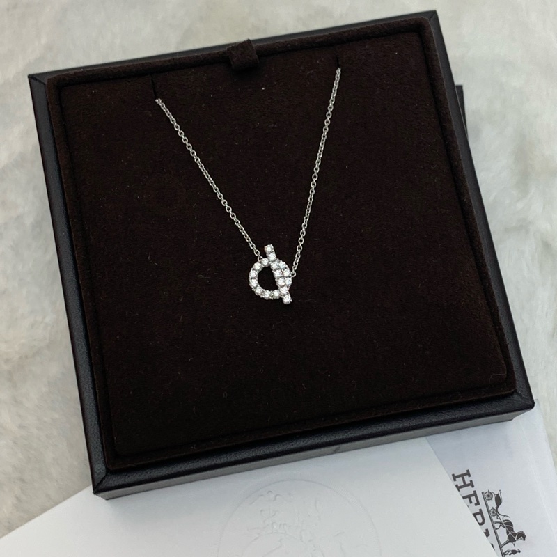 Hermes Finesse pendant 滿鑽小Q頸鏈-1