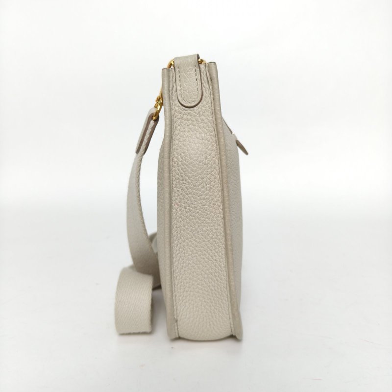 HERMES EvelyneMini16冰川白TC皮U刻金扣肩背包-3
