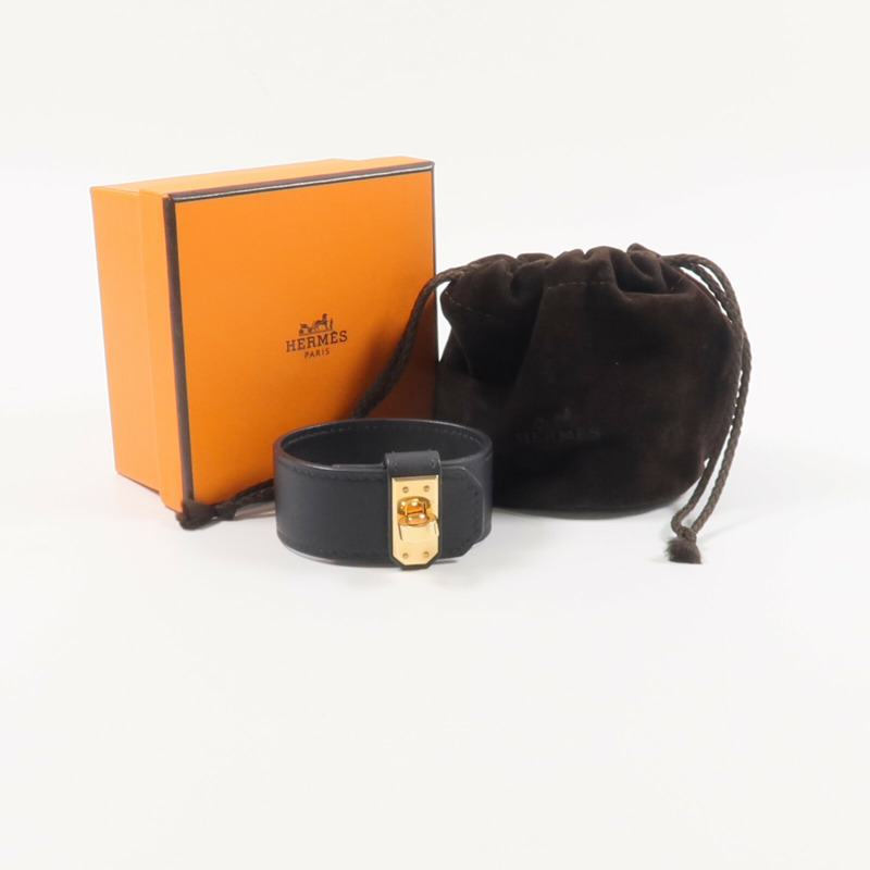 HERMES Swift皮革Kelly Twist Bracelet手帶Noir-9