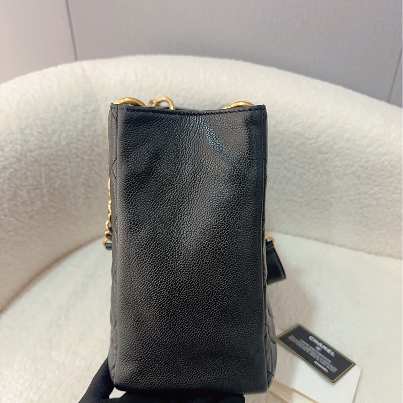 Chanel香奈兒GST黑銀荔枝牛皮tote單肩包  尺寸：34*23 很經典的款式 16開-3