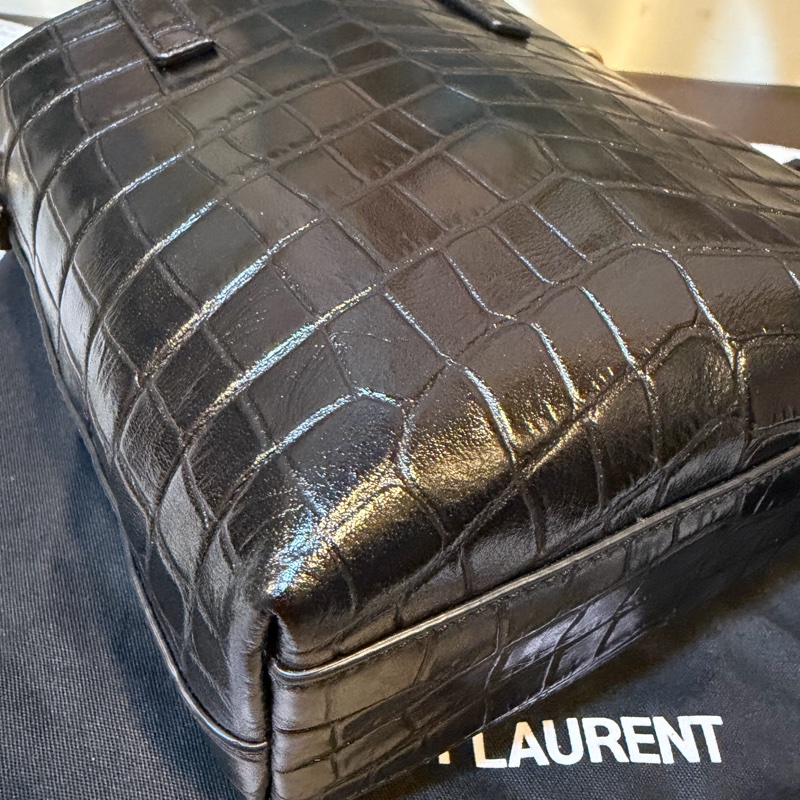 Ysl 九新鱷魚壓紋手提斜背包17/18/8-4
