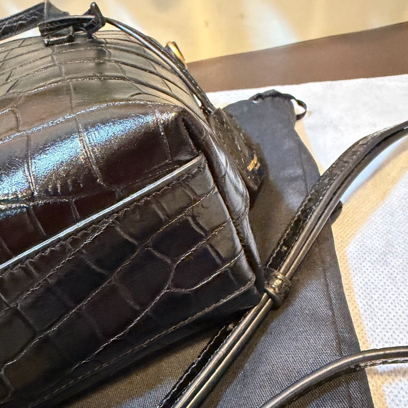 Ysl 九新鱷魚壓紋手提斜背包17/18/8-5