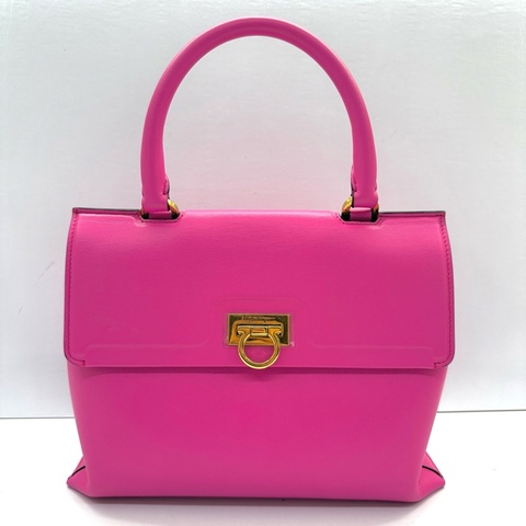 FERRAGAMO  粉色GANCINI手提斜背2WAY包