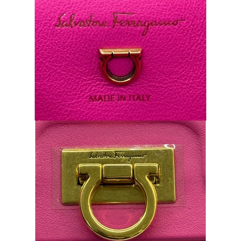 FERRAGAMO  粉色GANCINI手提斜背2WAY包-7