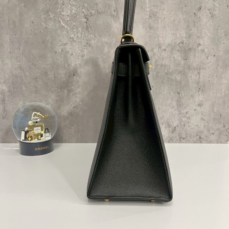 Hermes Kelly28 黑金 Epsom皮 99新-4