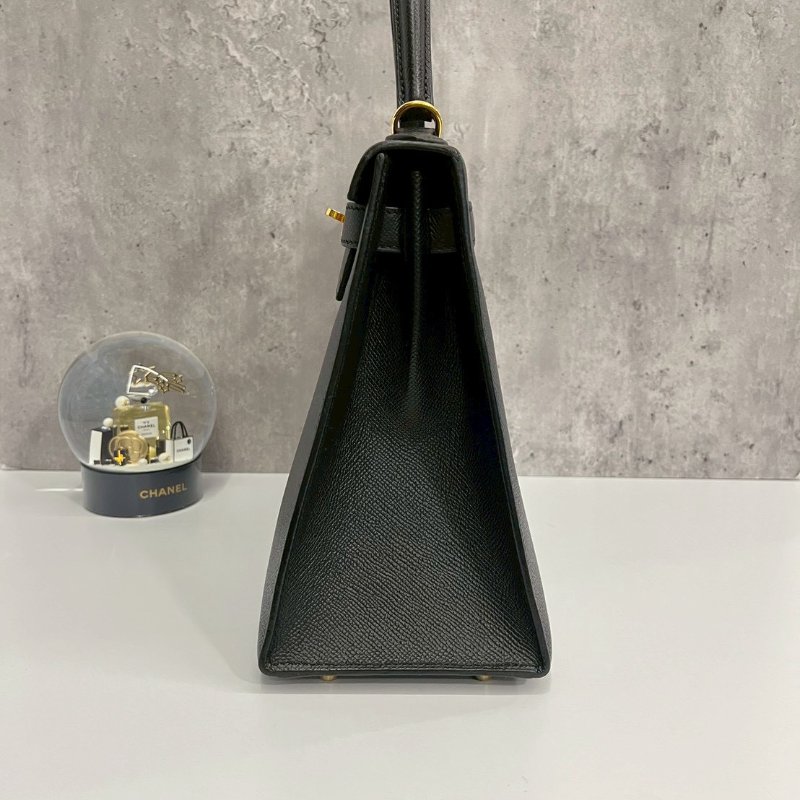Hermes Kelly28 黑金 Epsom皮 99新-6