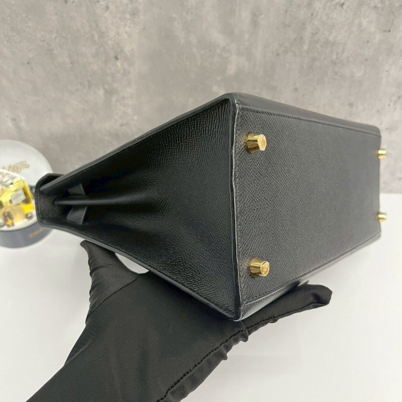 Hermes Kelly28 黑金 Epsom皮 99新-9