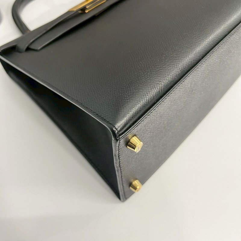 Hermes Kelly28 黑金 Epsom皮 99新-11