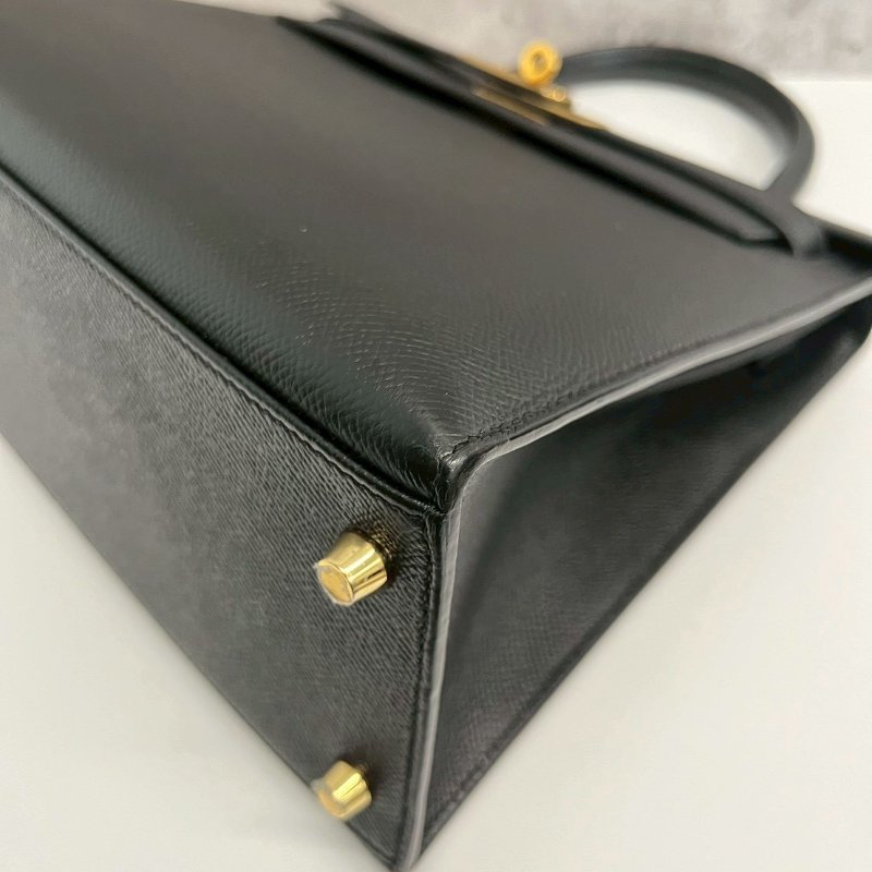 Hermes Kelly28 黑金 Epsom皮 99新-12