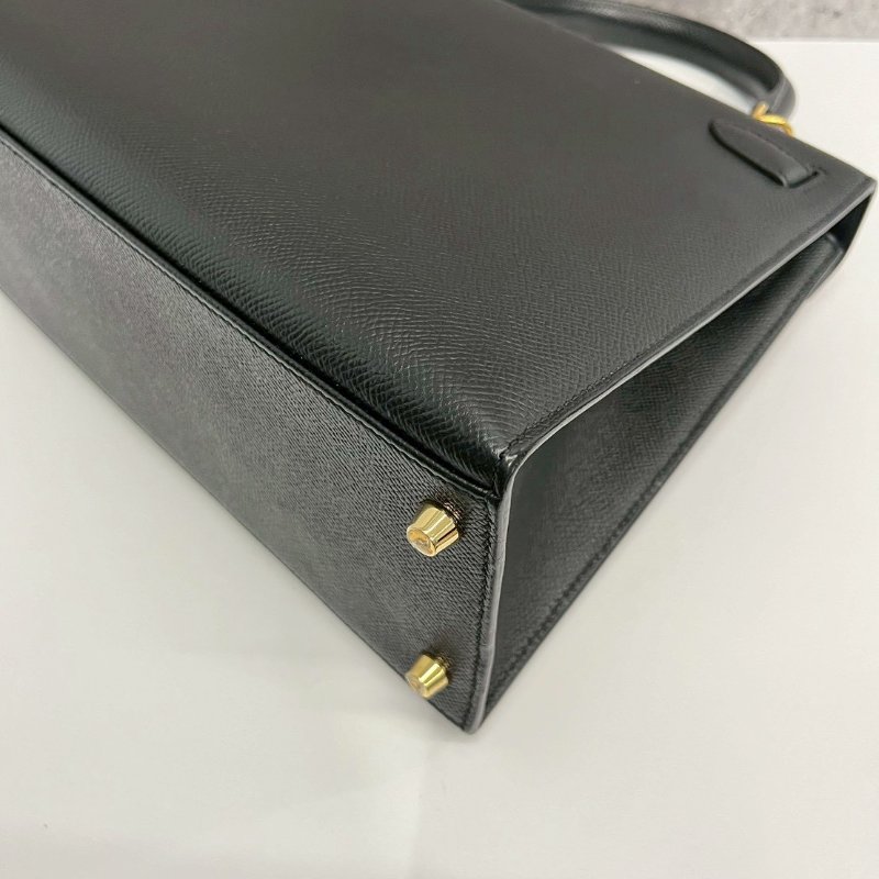 Hermes Kelly28 黑金 Epsom皮 99新-14