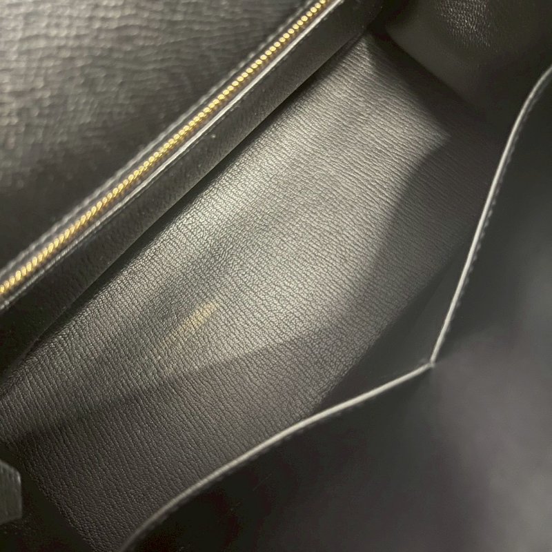 Hermes Kelly28 黑金 Epsom皮 99新-17