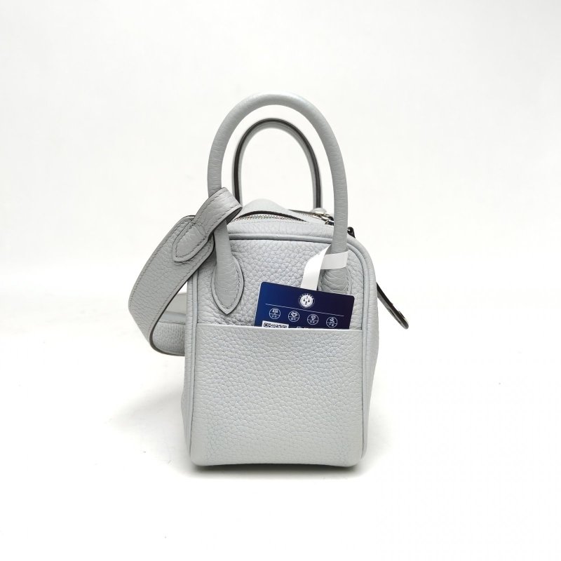 HERMES LindyMini聖杯藍TC皮Z刻銀扣肩背包-3